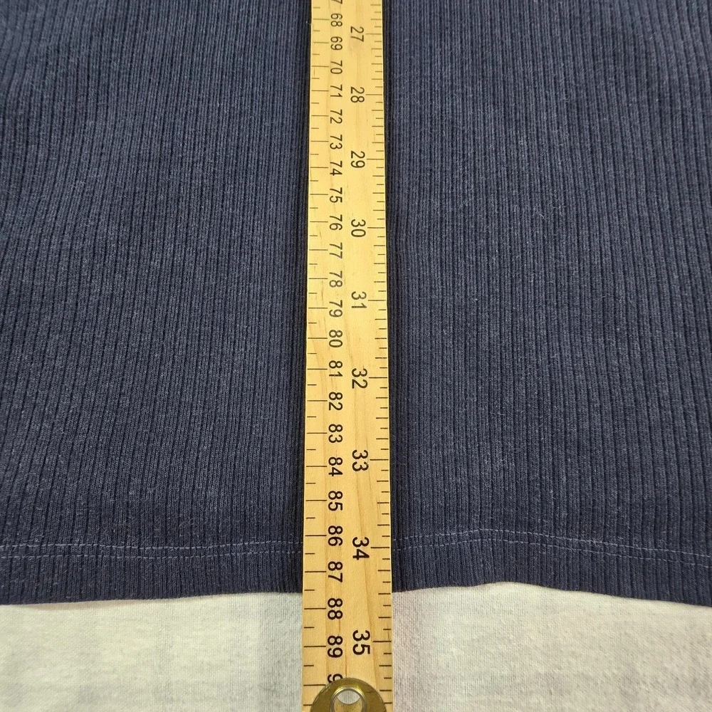 Kowtow Column Rib Dress Knee Length 100% Organic FairTrade Cotton Navy Blue S